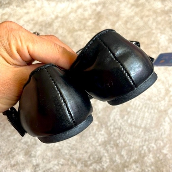Brand New Set of 2 Pairs of Black Flats Toddler Girls Mary Jane Slip On Shoes - Picture 6 of 14